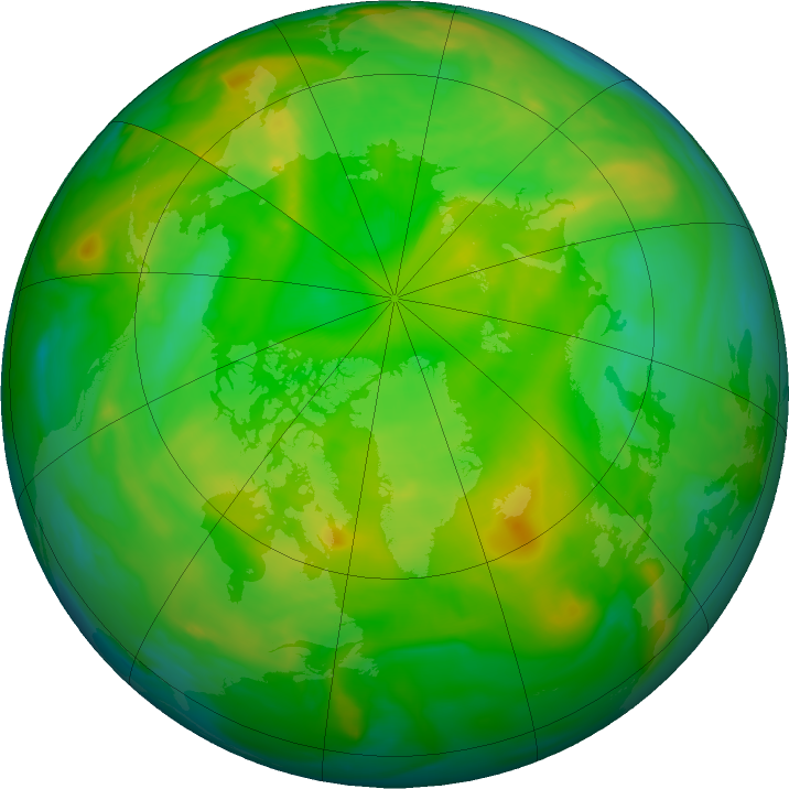 Arctic ozone map for 19 June 2021
